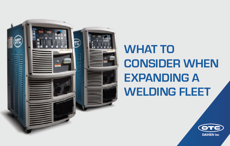 OTC DAIHEN Welbee MIG welders with text what to consider when expanding a welding fleet